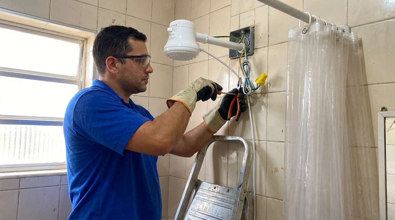 Instalacao de chuveiro eletrico residencial em Guarapari‑ES