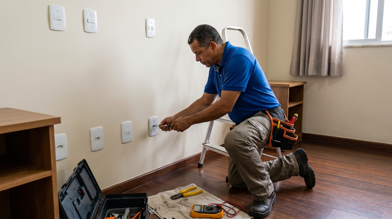 Instalacao de tomada e interruptor residencial em Guarapari‑ES